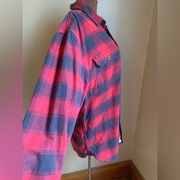 Jachs flannel button down shirt, red and black plaid shirt - Picture 4 of 10
